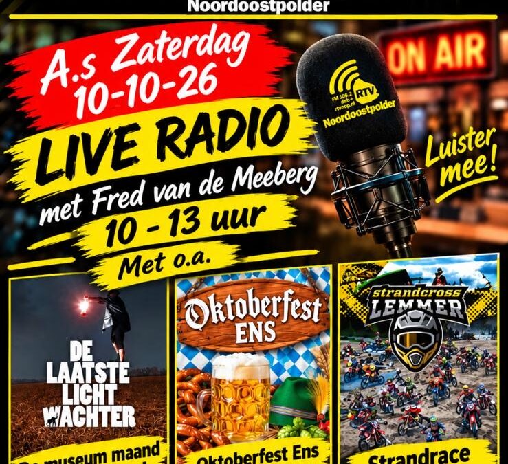 A.s. Zaterdag weer Fred van de Meeberg met nieuws uit de NOP 10.00 -13.00