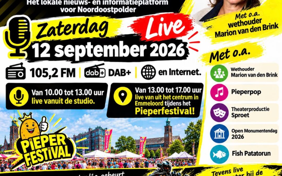 RTV-Noordoostpolder is er live bij: Pieper Festival en Fish Potato Run